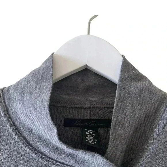 Kenneth Cole Cotton  Blend Military Buttons Gray Warm Cozy Women’s Sweater SZ PM - Picture 5 of 10